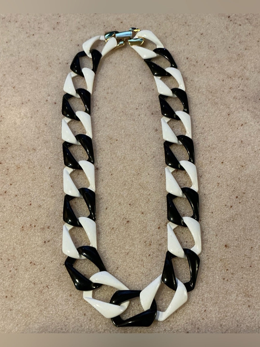 Black and White Chunky Link Necklace - Women Jewelry